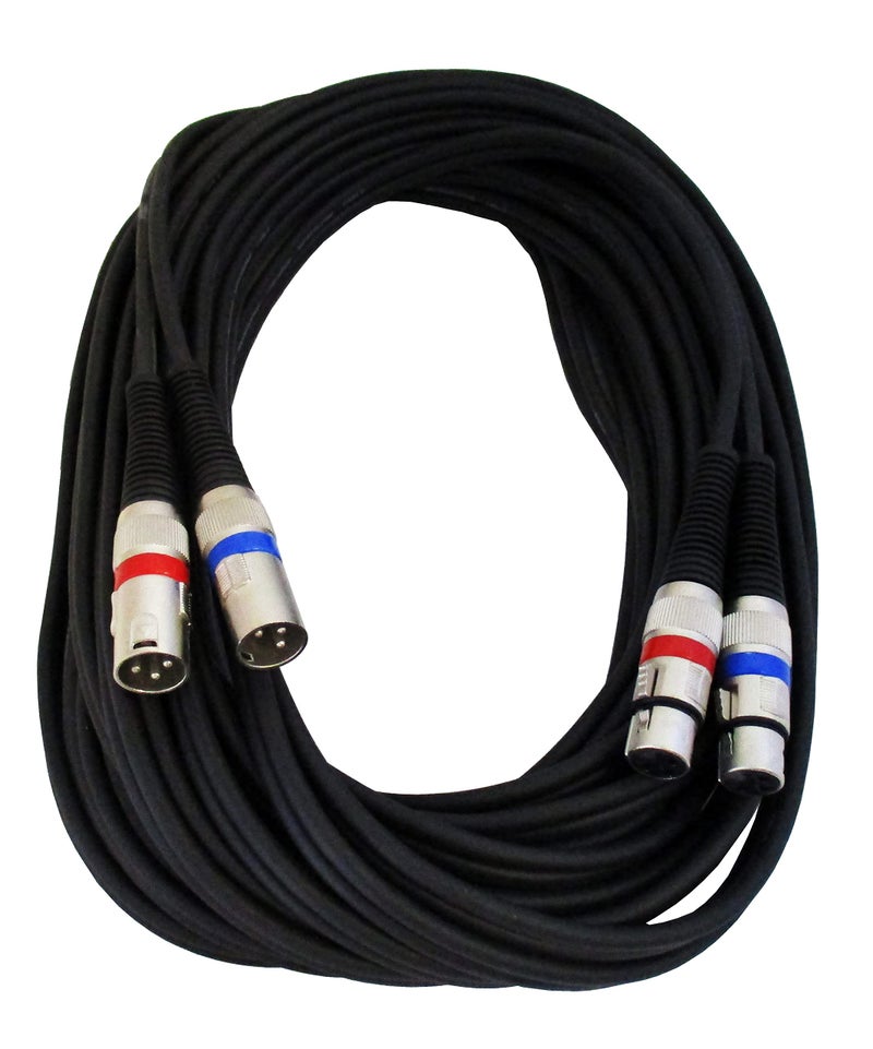 AUDIO 2000'S Audio 2000s ADC203K 50'x6/12mm 24AWG Dual XLR Females to Dual XLR Males Balanced Audio Cable - Image 2